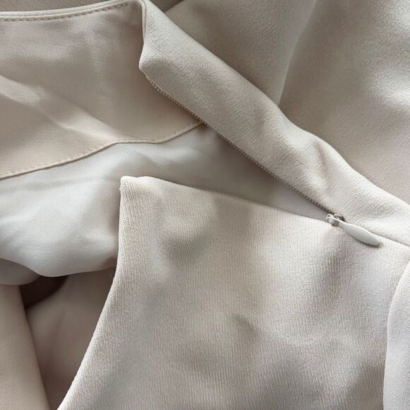 Tibi Cream Dress Open Back and Elbows Long Sleeve - Picture 5 of 6